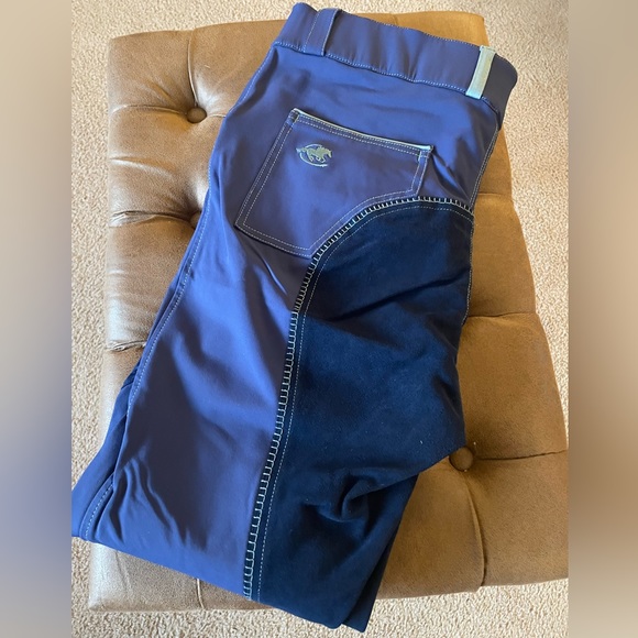 SmartPak Piper Blue Suede Full Seat Breeches sz 34R - Picture 3 of 10
